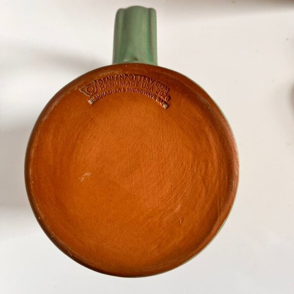 Deneen Pottery 12 0z Handmade Mug  "Milk Invaders From Chocolate Space" Green - Picture 4 of 4